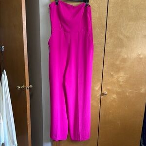 Express Fuchsia Strapless Jumpsuit